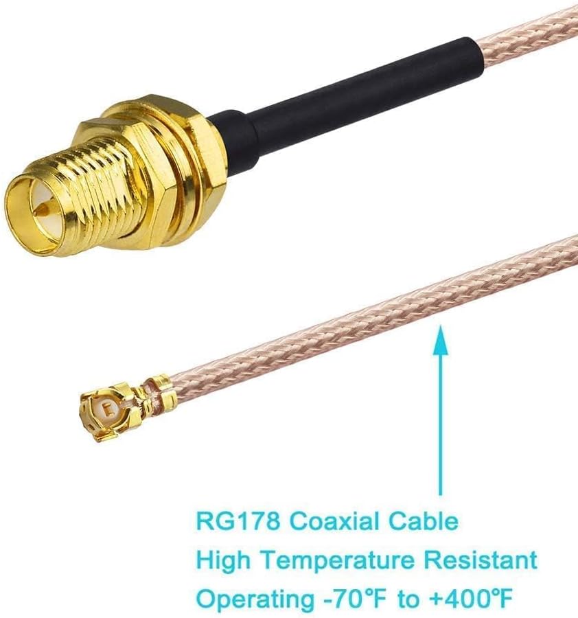 BINGFU 2.4GHz 5GHz 5.8GHz 8dBi 20cm 8 inch RG178 4-Pack Dual Band WiFi RP-SMA Male Antenna Cable for WiFi Router