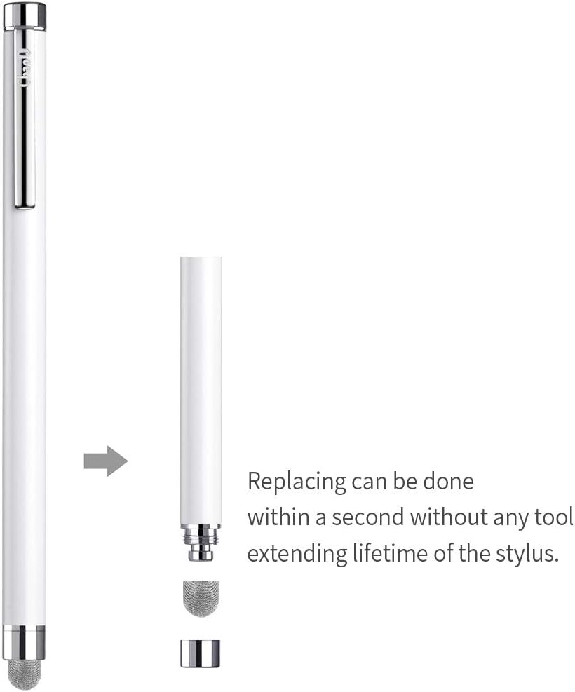 ChaoQ 4 4 4 Stylus Pens for Touch Screens, Pcs Mesh Fiber Stylus, with Replaceable Mesh Tips and Replaceable Rubber