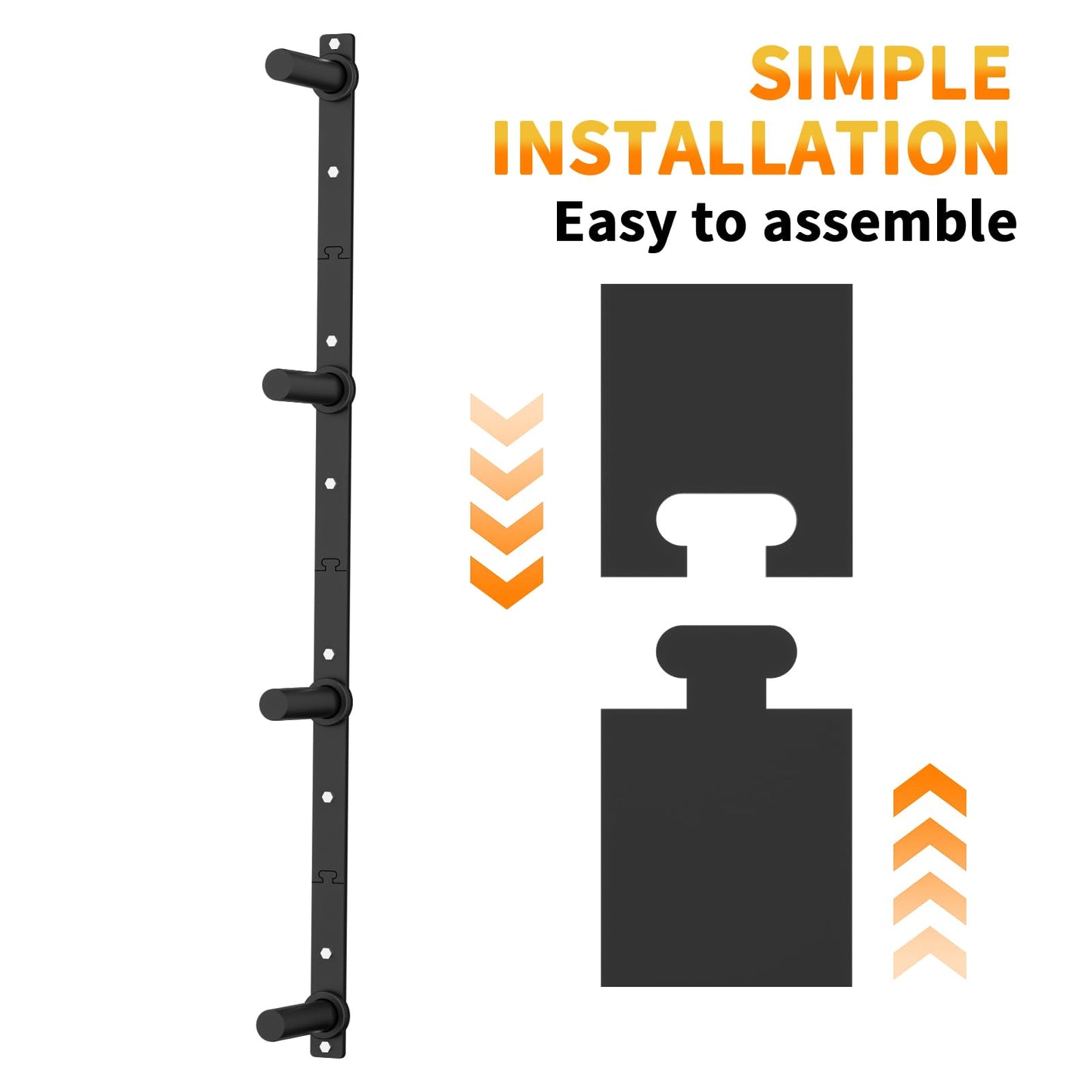 EVERYMATE Weight Plate Storage Rack, Wall Mounted Weight Plate Holder, Bumper Plate Storage for Home Gym, Heavy Weight Plates Holder Fit 2"Plates (4peg)
