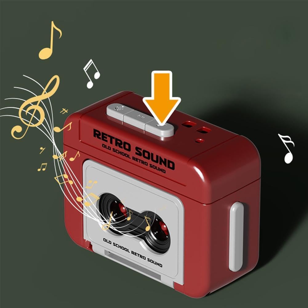 Generic 3 15s, Creative Mini Tape Recorder Keychain, Retro Recorder Tape Keychain, with Song Part, Can Record Couple