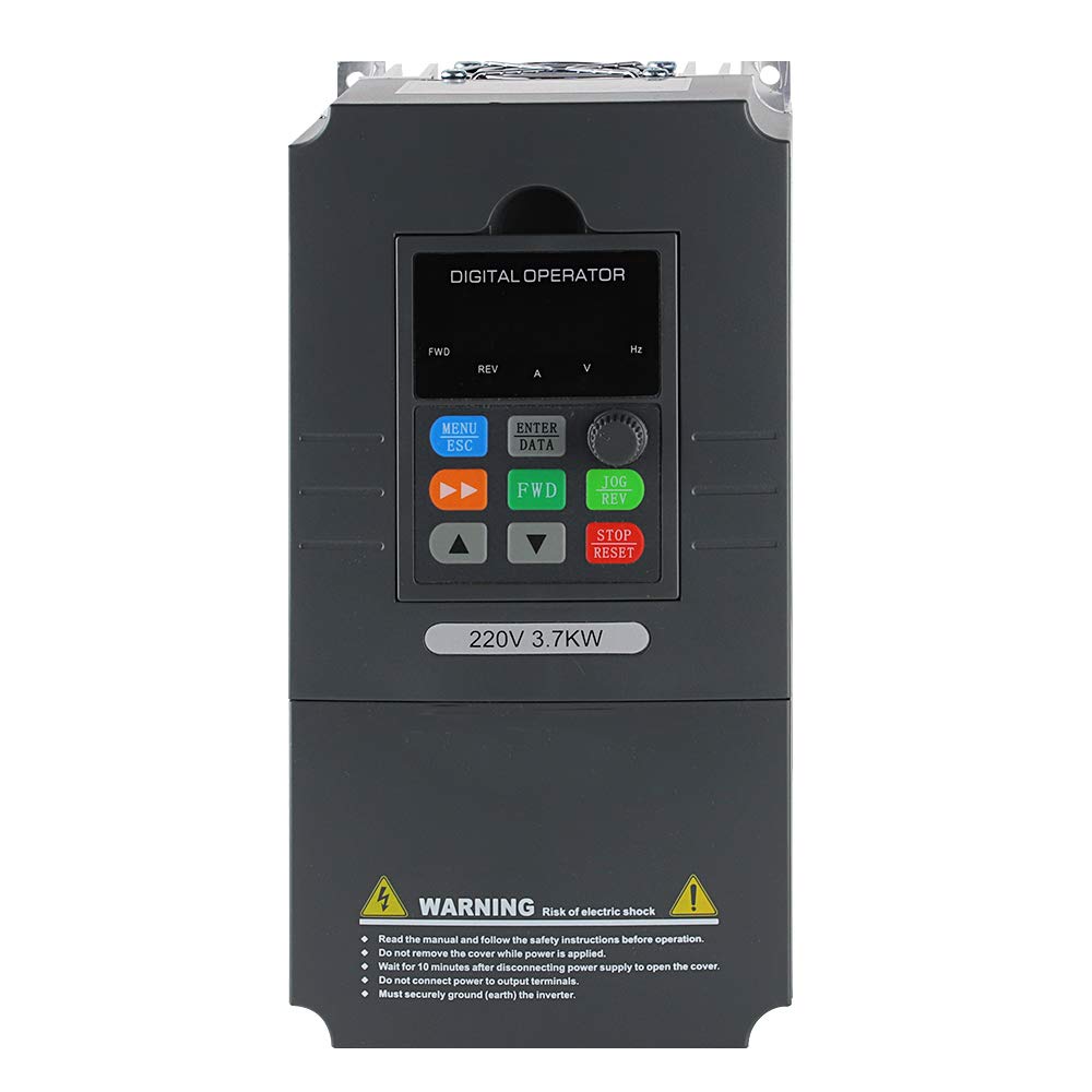 ATO 5hp VFD, 220V Single to Three Phase VFD Variable Frequency Drive, 5hp 3.7 kW VFD 220V-240V Single Phase Input 0-220V 3 Phase Output VFD for AC Motor Speed Control(1-Phase Input, 3-Phase Output)