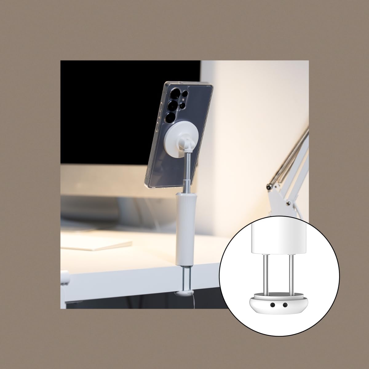 araree 360 Magfie Pod Lite Magnetic Phone Tripod Stand, MagSafe Compatible Rotating Mini Clamp Mount for iPhone