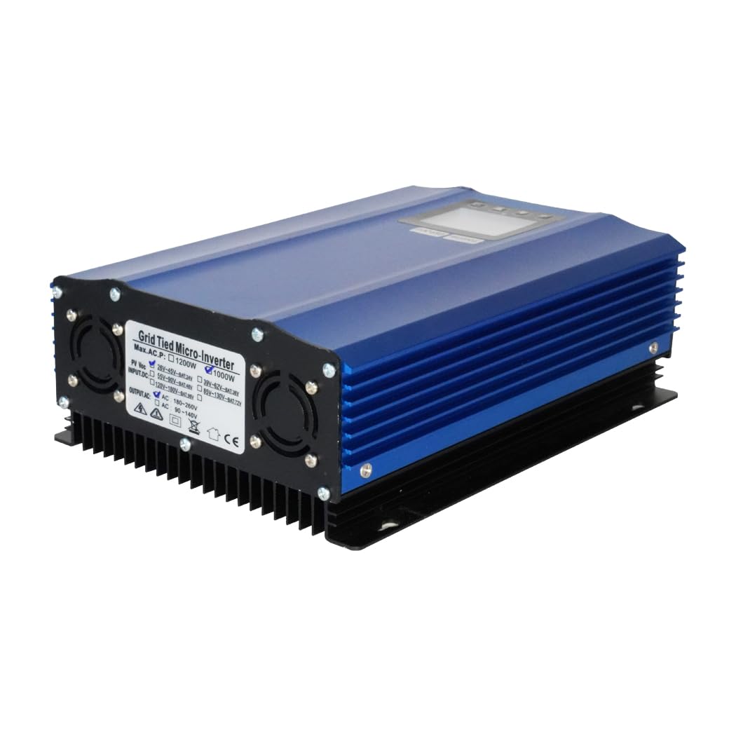 Y&H 1200W Grid Tie Inverter Power Limiter LCD Display DC55-90V Solar Input AC110V Pure Sine Wave Output for 48V60V Battery