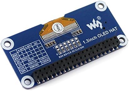 1.3 Inch 5/4/3/Zero, 128x64 SPI/I2C SH1106 OLED Display HAT for Raspberry Pi Blue Screen Module, Interface, Driver