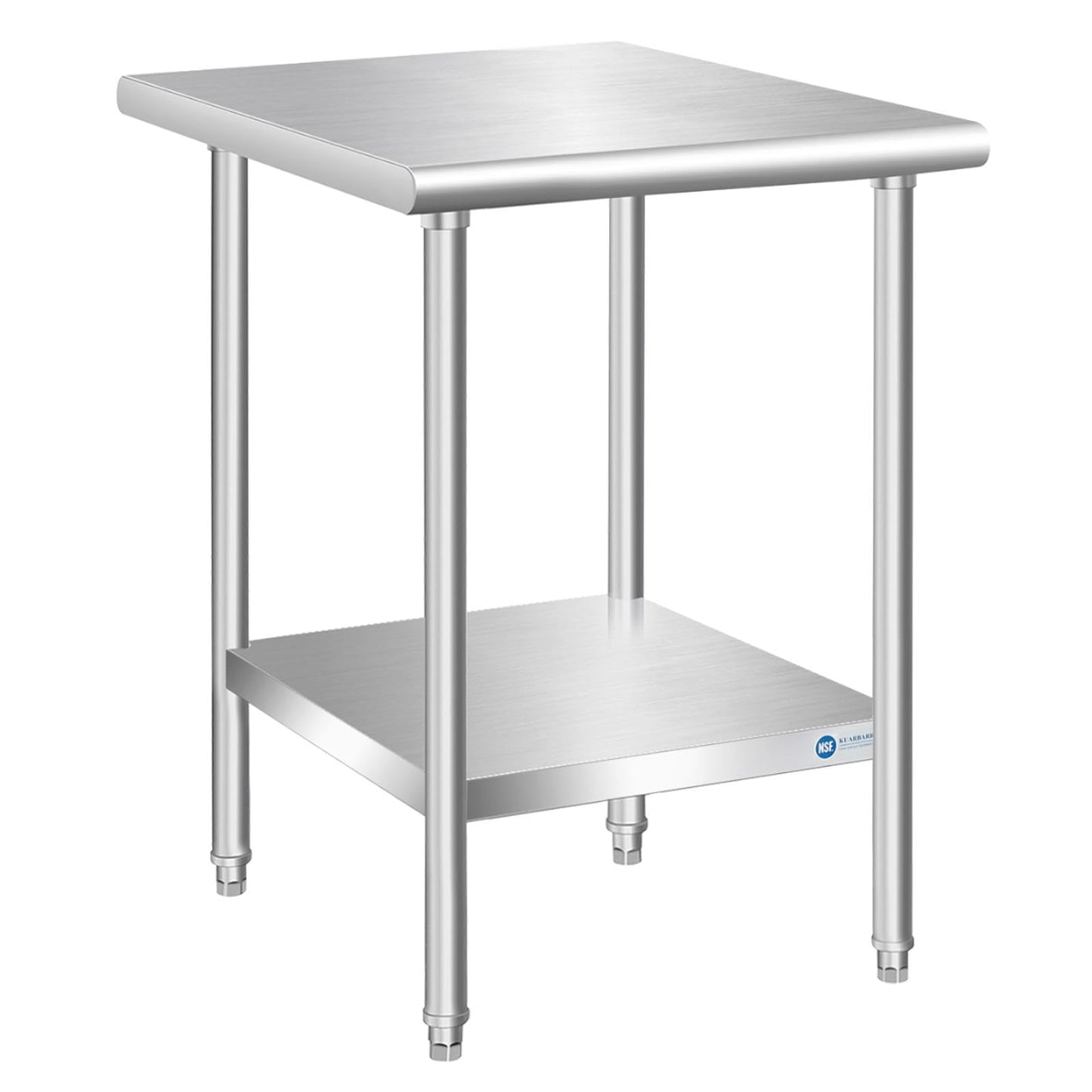 KUARBARR Stainless Steel Table 24 x 24 Inch, Commercial Stainless Steel Prep Table, NSF Metal Kitchen Prep Table for Restaurant Garage Storage