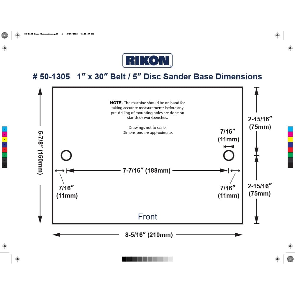 Rikon 1" x 30" Belt/ 5" Disc Sander Model 50-1305