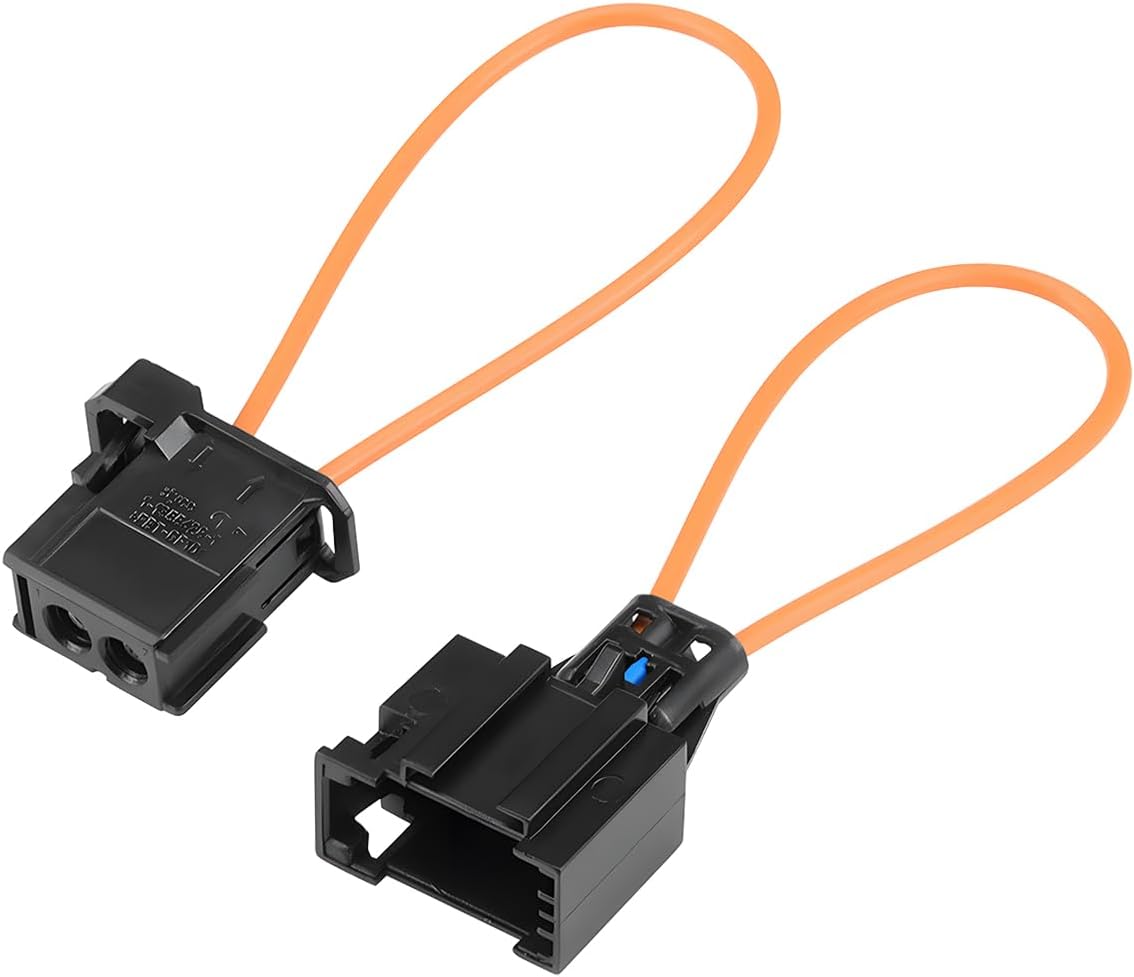 KHGUZ 2PCS Car Fiber Optic Loop, Vehicle Female and Male Fiber Optic Bypass Loop Adapter Connector for Radio and Audio