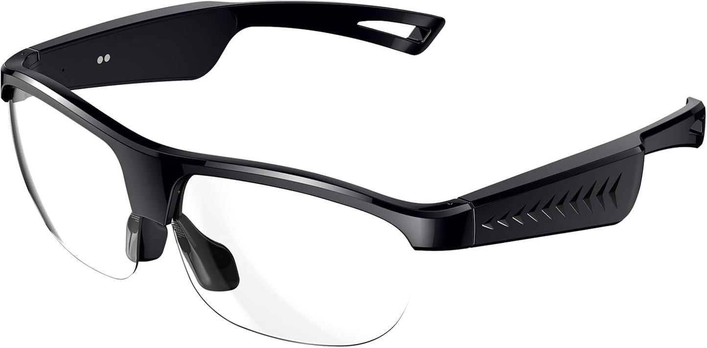 Coucur Bluetooth Glasses with Bluetooth Speaker-No Camera Smart Glasses UV Protection Polarized Sunglasses, Touch