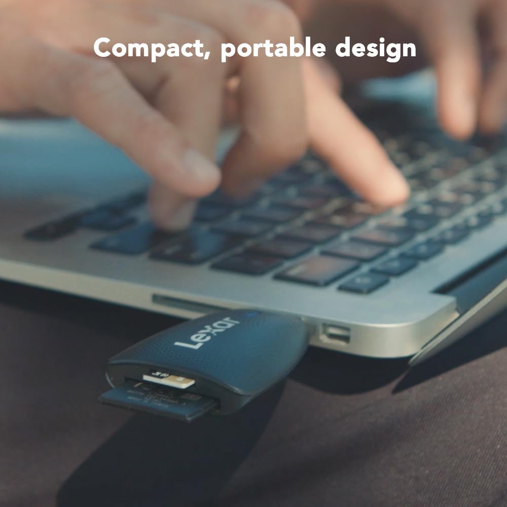 Lexar 2-in-1 3.1 (LRW450UBNA) Multi-Card USB Reader, Works with SD and microSD Cards