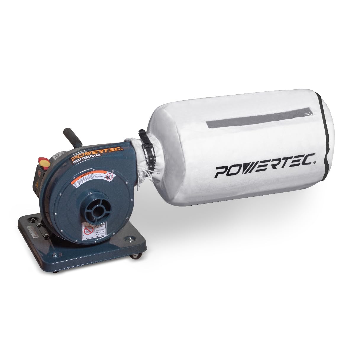 POWERTEC 1 HP, 560 CFM Portable Dust Collector with 1 Micron Dust Collector Bags, Dust Collectors for Woodworking Dust Collection System (DC5372)