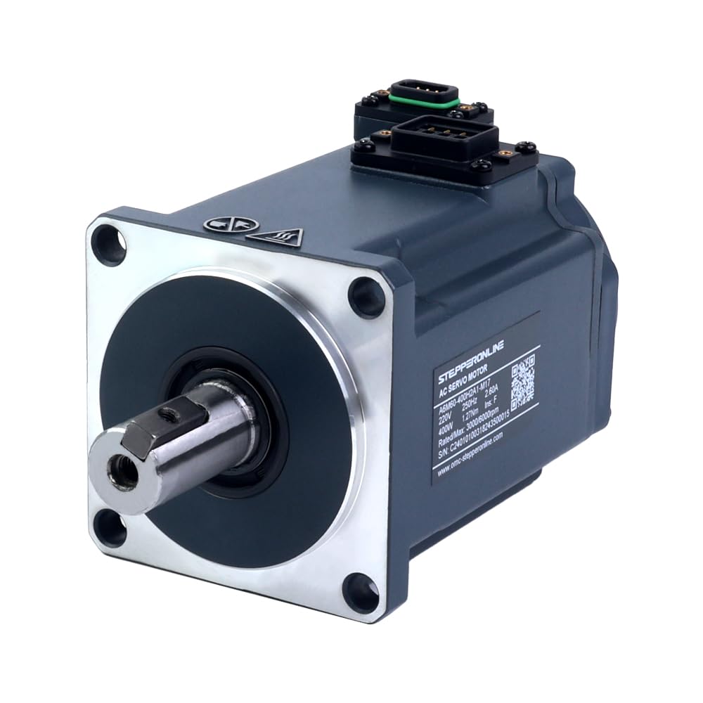 STEPPERONLINE AC Servo Motor kit A6 Series 400W Servo Motor 3000rpm 1.27Nm 17 Bit Absolute Encoder IP67 + 400W Impuls/RS485/analoger AC Servo Motor Driver+ 3.0M Cabels