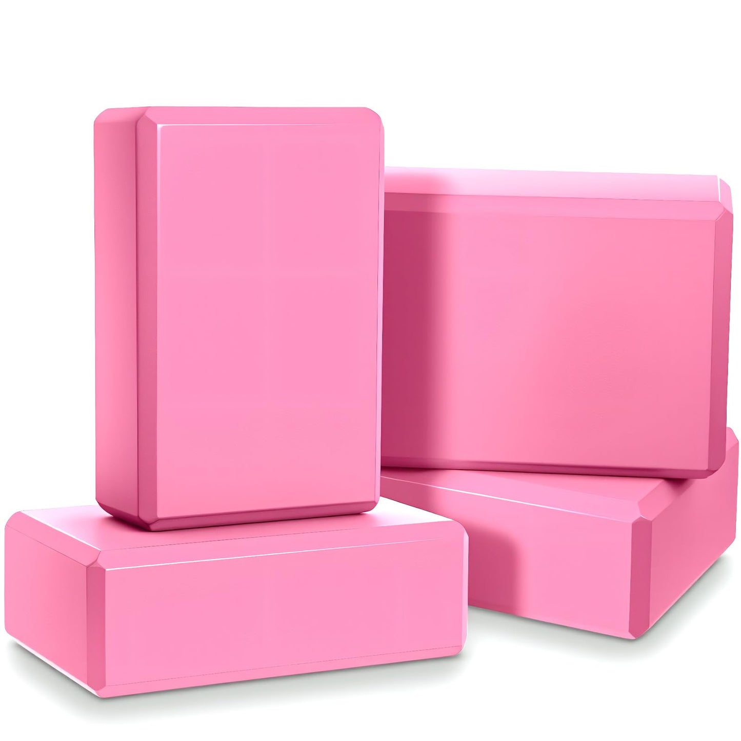 4 Pcs Yoga Blocks 9 x 6 x 3.15 Inch Eva Foam Lightweight Non Slip Yoga Props Firm and Supportive for Yoga Pilates Stretching Meditation