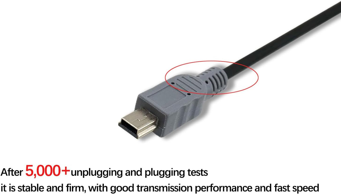 KKPOERT 5-pin PS3 MP3 (2 Replacement USB C to Mini USB Cable USB C to Mini Charging and Synchronization Data Cable