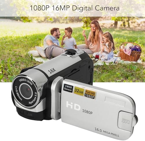 1080P 16MP 2.4 Inch 16X Video Camera Camcorder, Digital Camera Recorder, Rotatable Screen Digital Zoom Camcorder Camera