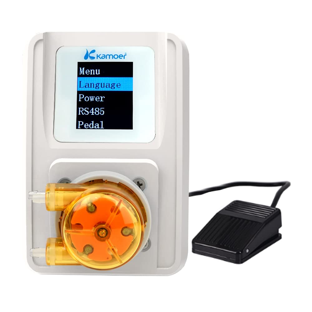 Kamoer M1-STP Intelligent Peristaltic Pump 24V Stepper Motor Adjustable Programmable Low Flow Liquid Dosing Pump with Control for Laboratory Aquarium 0-88ml/min