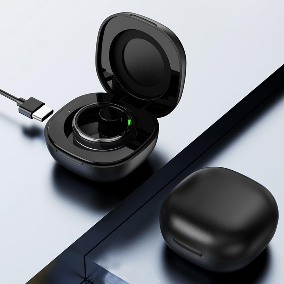 CNBRO Smart Ring Charging Case Magnetic Charger Portable Charging Box Small Compartment for Fitness Rings (Not Wireless
