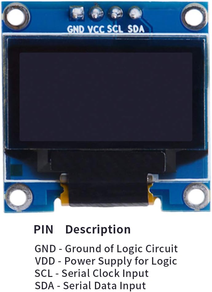 GeeekPi 5PCS 0.96 Inch 12864 128x64 OLED Module White Driver IIC Serial Display Board Module for Arduino, Raspberry