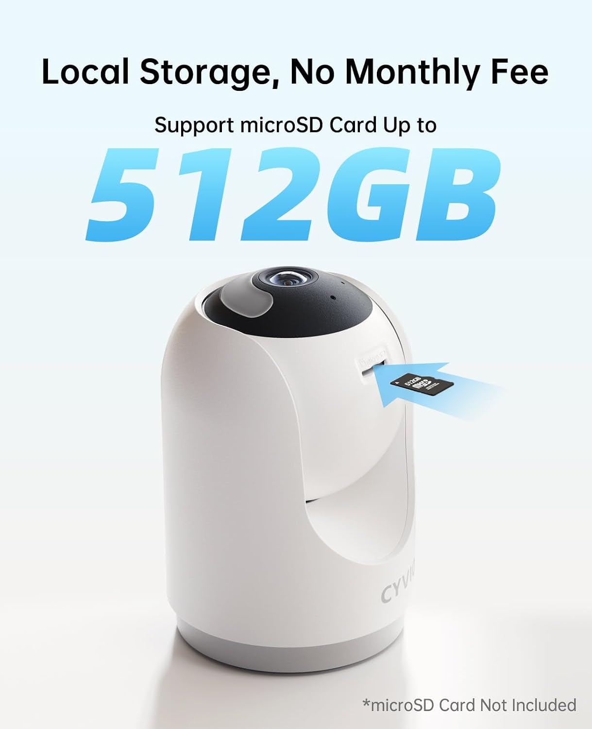 CYVIO 5MP 3K 2-Way Indoor WiFi Camera, Plug-in Security Camera with Wireless Connection, Video, Pan/Tilt, Audio, AI