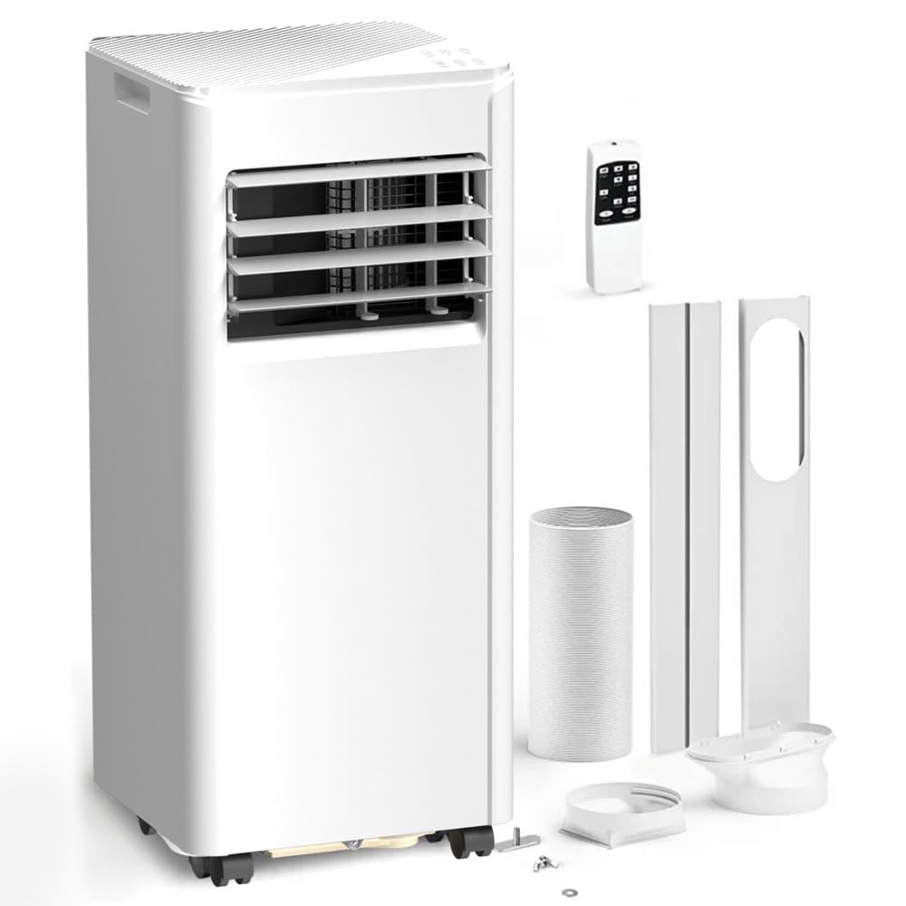 10000 BTU Portable Air Conditioner for 450 Sq.Ft, 3-in-1 AC Unit with Remote & LED Display, Quiet Cooling, Fan, Dehumidifier, Window Kit for Bedroom Home Office Dorm