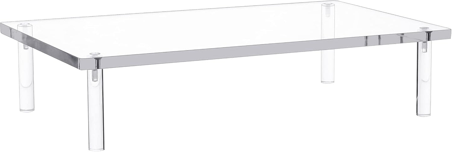 10mm 14.5'' 9'' 3.4'' (1 Jusalpha Acrylic Monitor Stand - Thickness Clear Platform - x x Desktop/ Laptop/ Monitor Riser
