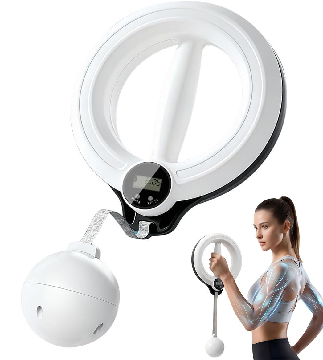 360° Infinity Arm Hoop, Arm Workout Equipment for Men and Women Flabby Arm Exerciser with Digital Tracker Shoulder Reliever Home Gym Workout Fitness Trainer for Chest and Upper Body Strength
