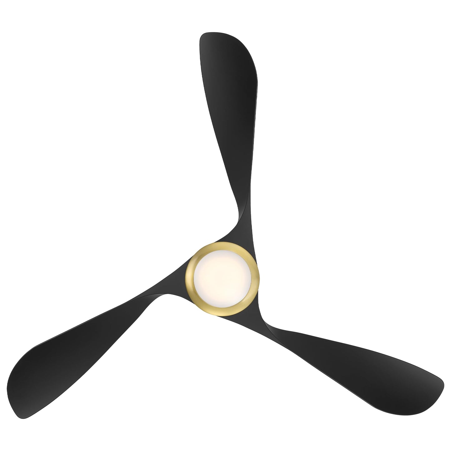 WAC Lighting Swirl 3-Blade Aluminum Smart Ceiling Fan in Soft Brass/Matte Black