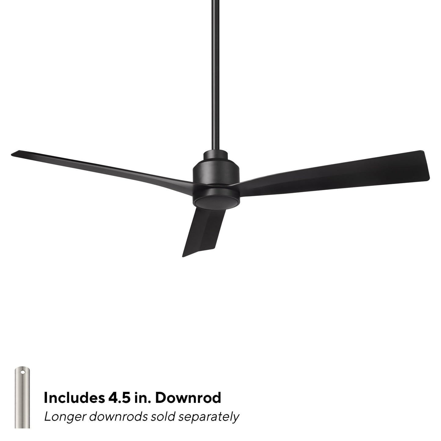 Clean Indoor/Outdoor 3-Blade Smart Compatible Ceiling Fan 52in Matte Black with Remote Control and Wall Cradle. Works with iOS/Android, Alexa, Google Assistant, Samsung SmartThings, and Ecobee.