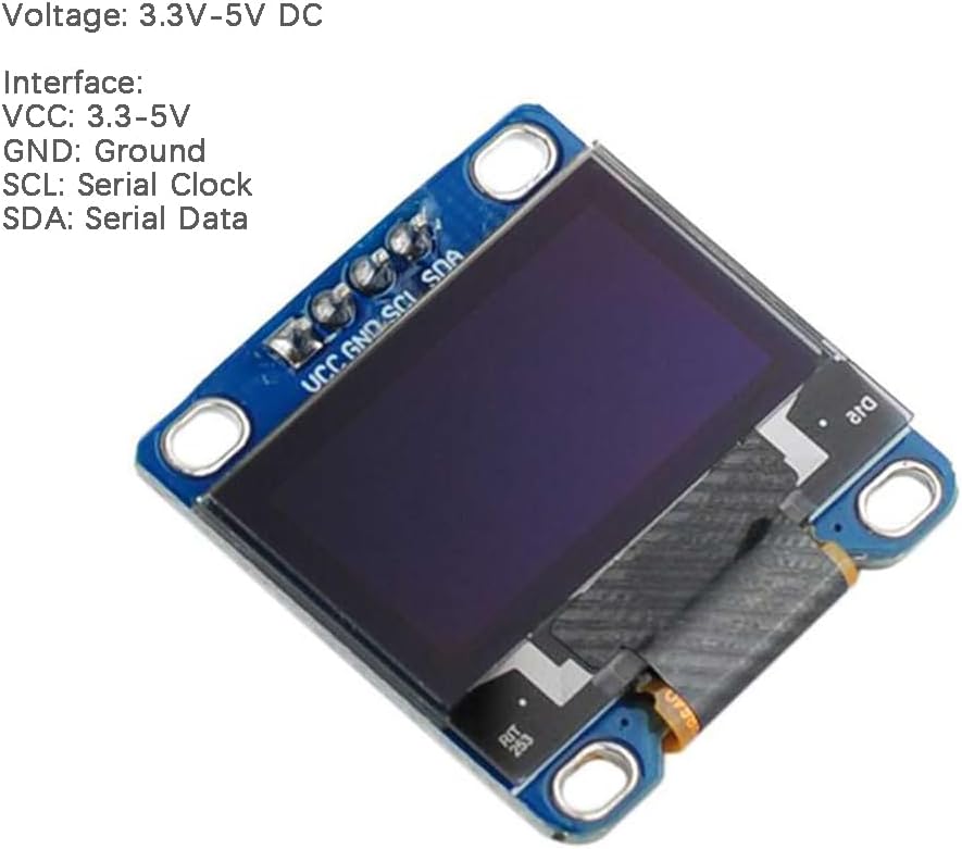 DIYmall 0.96 Inch I2C 128x64 SSD1306 51 Msp420 STIM32 (Pack 2pcs) Blue Yellow OLED Display Module Serial IIC Screen