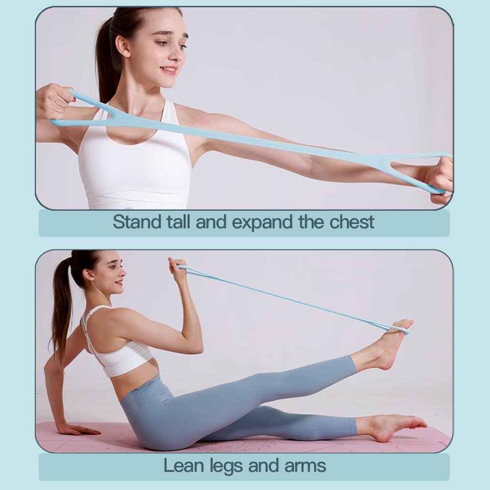 2025 Upgraded Figure 8 Resistance Band, 25lb Exercise Band for Kids Adult and Elderly, Stretch Fitness Band Workout Ropes for Arm Back Shoulder Yoga Pilates Physical Therapy(Sold in Single not in Set)