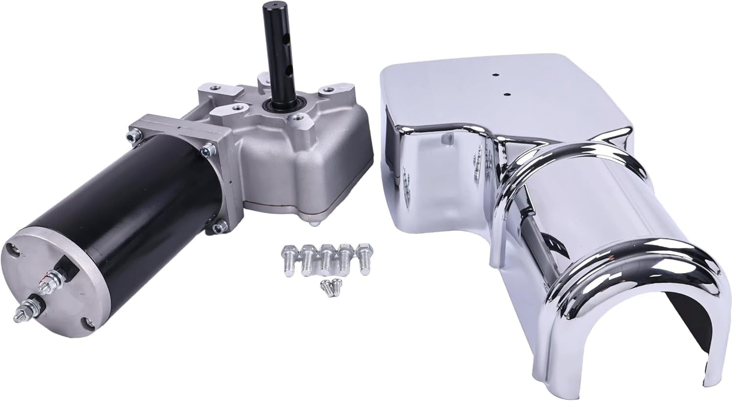 Solarhome 12V 1.2 HP 900W 60 RPM 60:1 Dump Truck Roll Tarp Motor with Chrome Cover