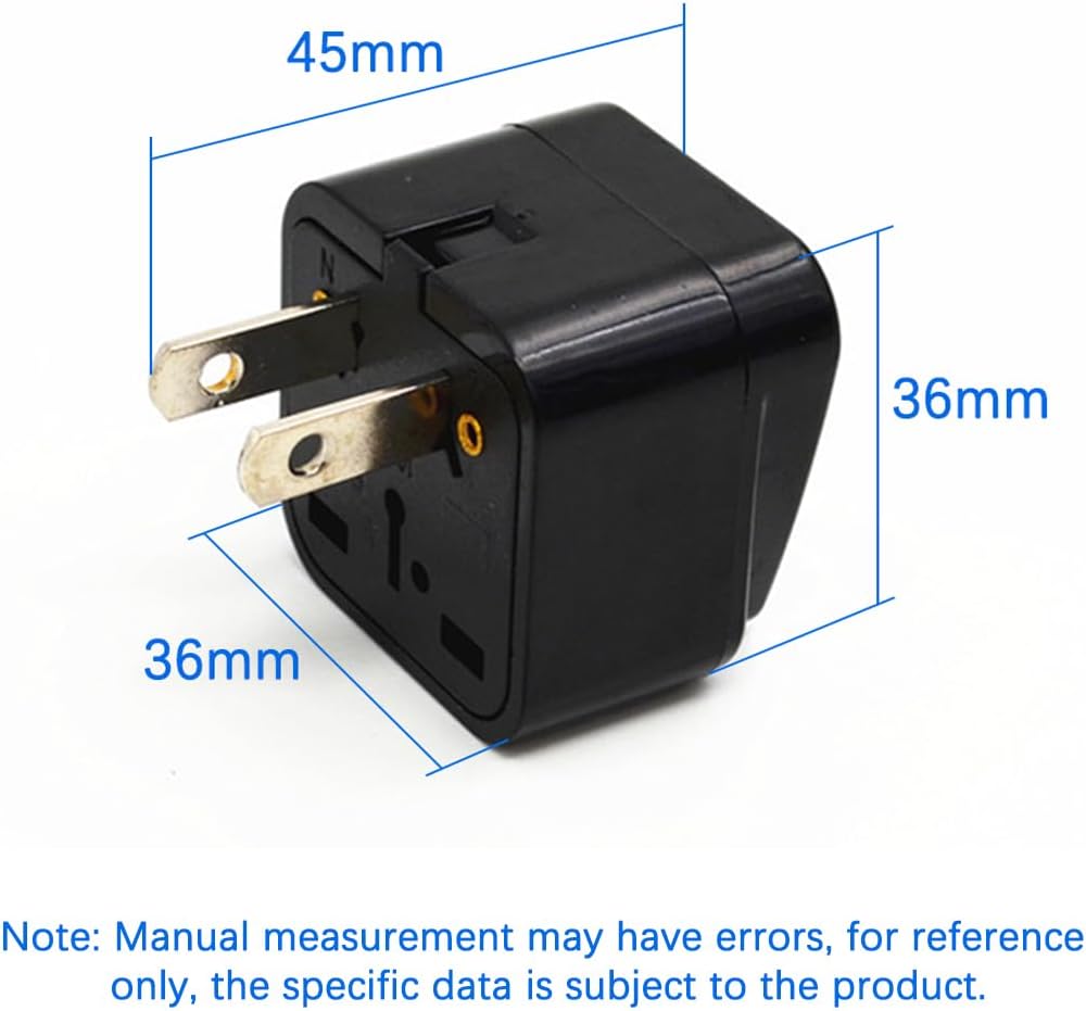 TEWOXIN 5PCS 2 1-15P Outlet,10A 250V UK Australia to USA Travel Adapter Plug,Type A US Power Converter with Prong