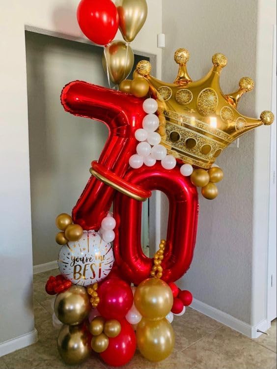 Red Number 12 Balloon - 40 Inch 12th Birthday Decoration for Boys & Girls Party Supplies
