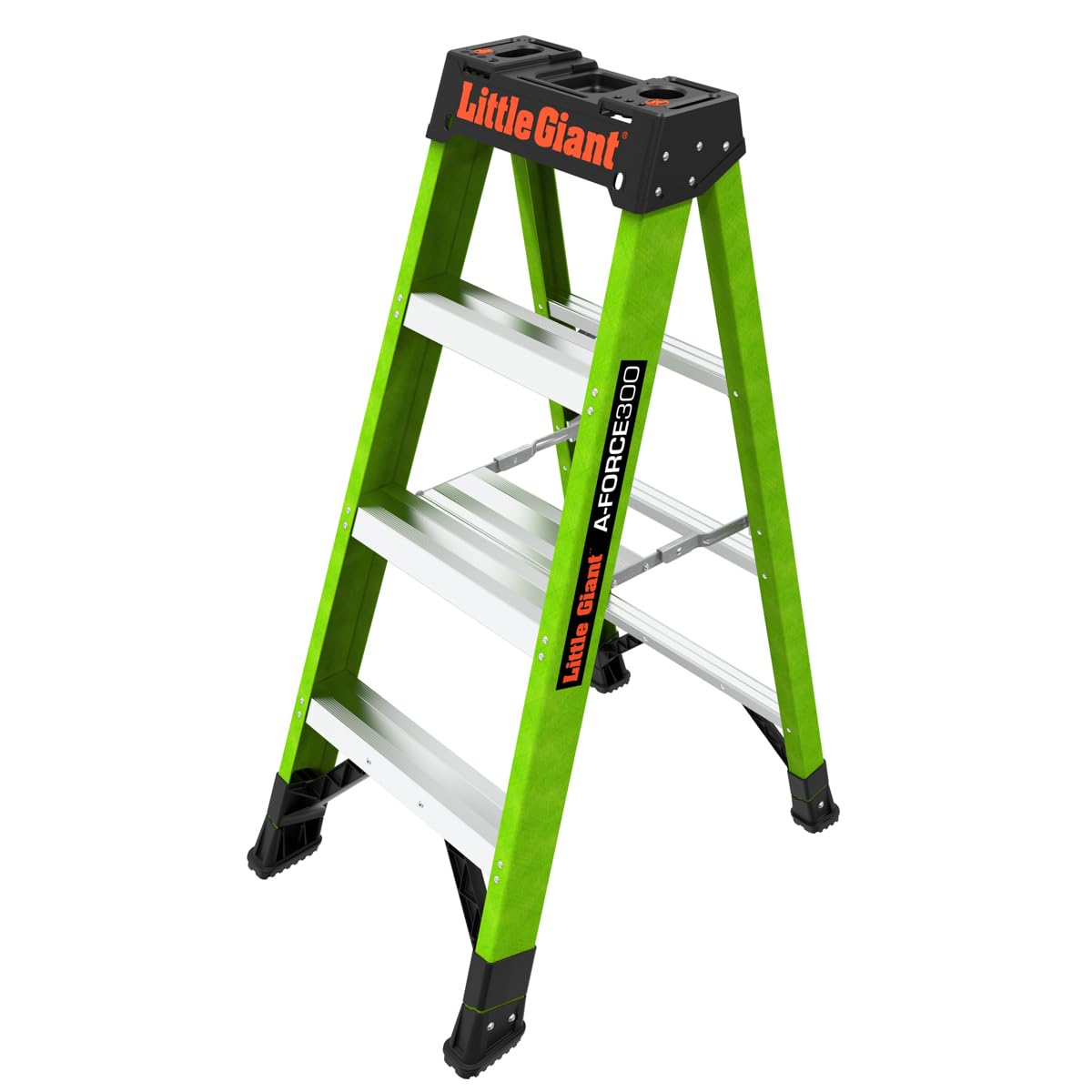 Little Giant A-Force300 4 Ft Ladder with 5in Spreader Step, Lightweight Non-Conductive Fiberglass Step Ladder with Slip-Resistant Feet, 300 Lbs. Capacity Type IA Extra Heavy Duty A-Frame Stepladder