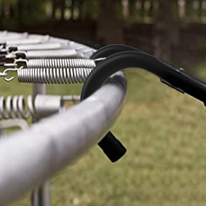 Eurmax USA Universal Easy-to-Assemble Trampoline Slide Ladder, Heavy Duty Steel Trampoline Accessory Slide for Kids Climb Up&Slide Down/Black with Shoes Pocket