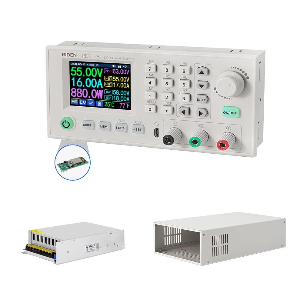 RD RD6018W 60V 18A DC DC Step Down Power Supply Whole Set with 1200W 68V Switching Power Supply but not Assembled (RD6018W+S800 case+1200W PSU)
