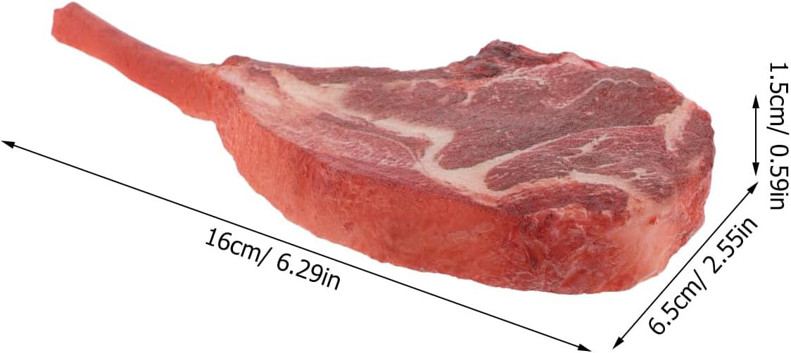 LOGOFUN Lifelike Artificial Steak Beef Model Fake Realistic Meat Photography Prop for Kitchen Display Restaurant