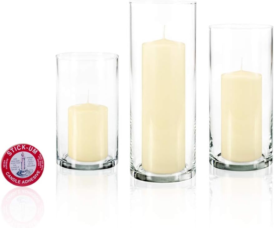 yummi Set of 12 Slim Pillars and Cylinder Vases - Buttercup