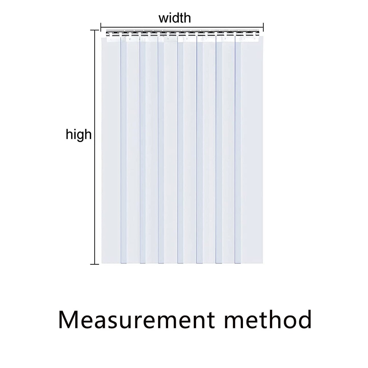 Heavy-Duty PVC Strip Curtain for Walk-in Freezers & Warehouses | Clear Waterproof Vinyl Strips | Industrial Plastic Divider for Cooler & Freezer Rooms,Size_Name,135x350cm/53.15x137.8in