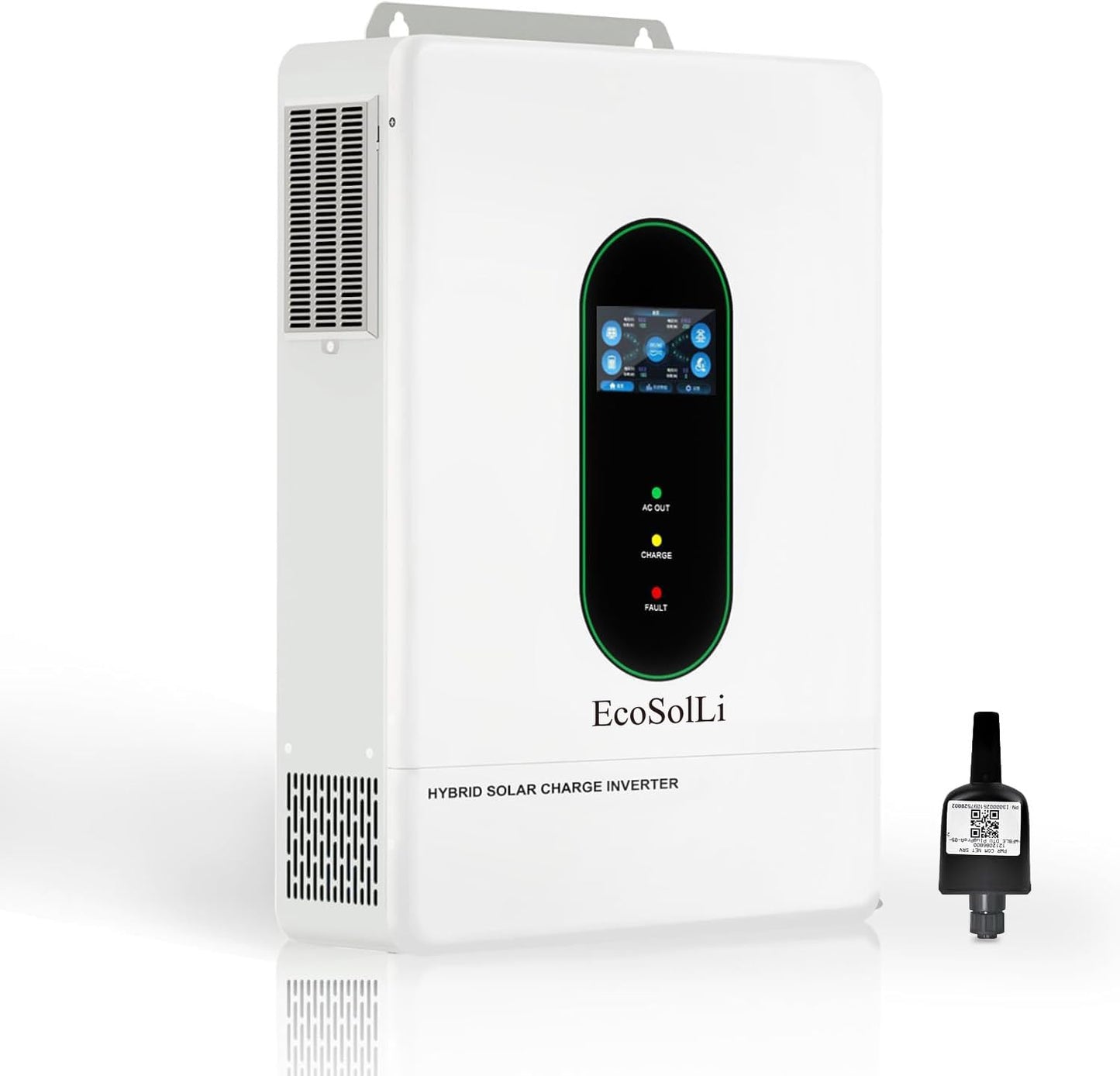 EcoSolLi 12000W Hybrid Inverter, 48V Split Phase Solar Inverter with WiFi, 120V/240V AC Input/Output (settable), Built-in 2 MPPT Solar Controllers, Max. 6 Parallel for Home, RVs, Lead Acid/Li,UL1741