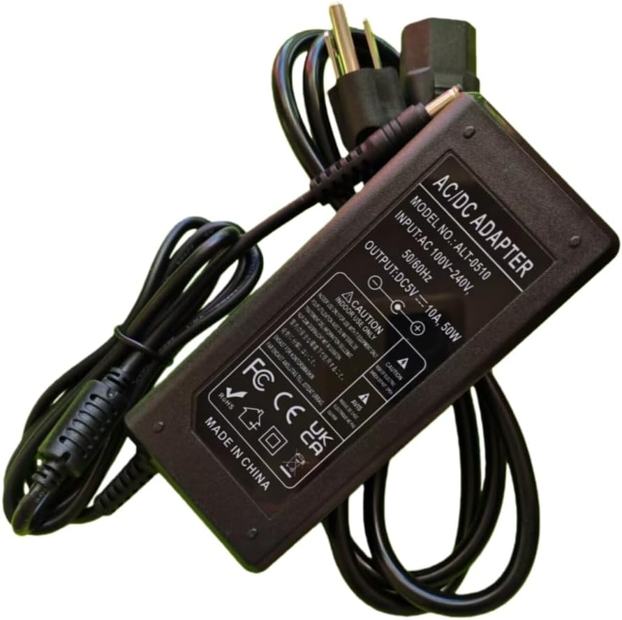 Lansan 5V 10A 50W, 100V-240V 5V AC/DC Power Supply Adapter, AC Input to DC Output