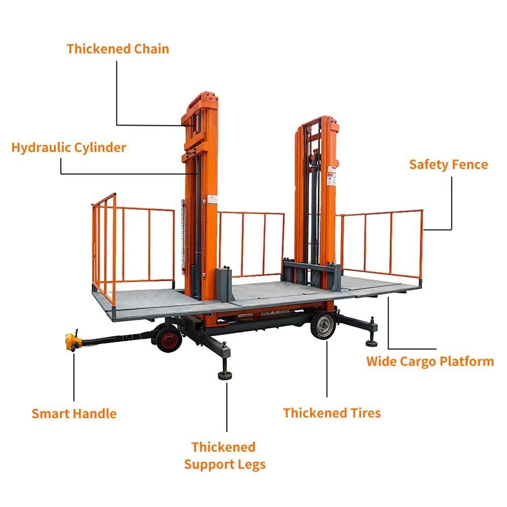 1Ton/2200Lbs Load Aerial Mobile Lifter Scaffolding,Electric Remote Control Lifting Platform,Hydraulic Masonry Work Platform for Construction Site Wall Laying Plastering