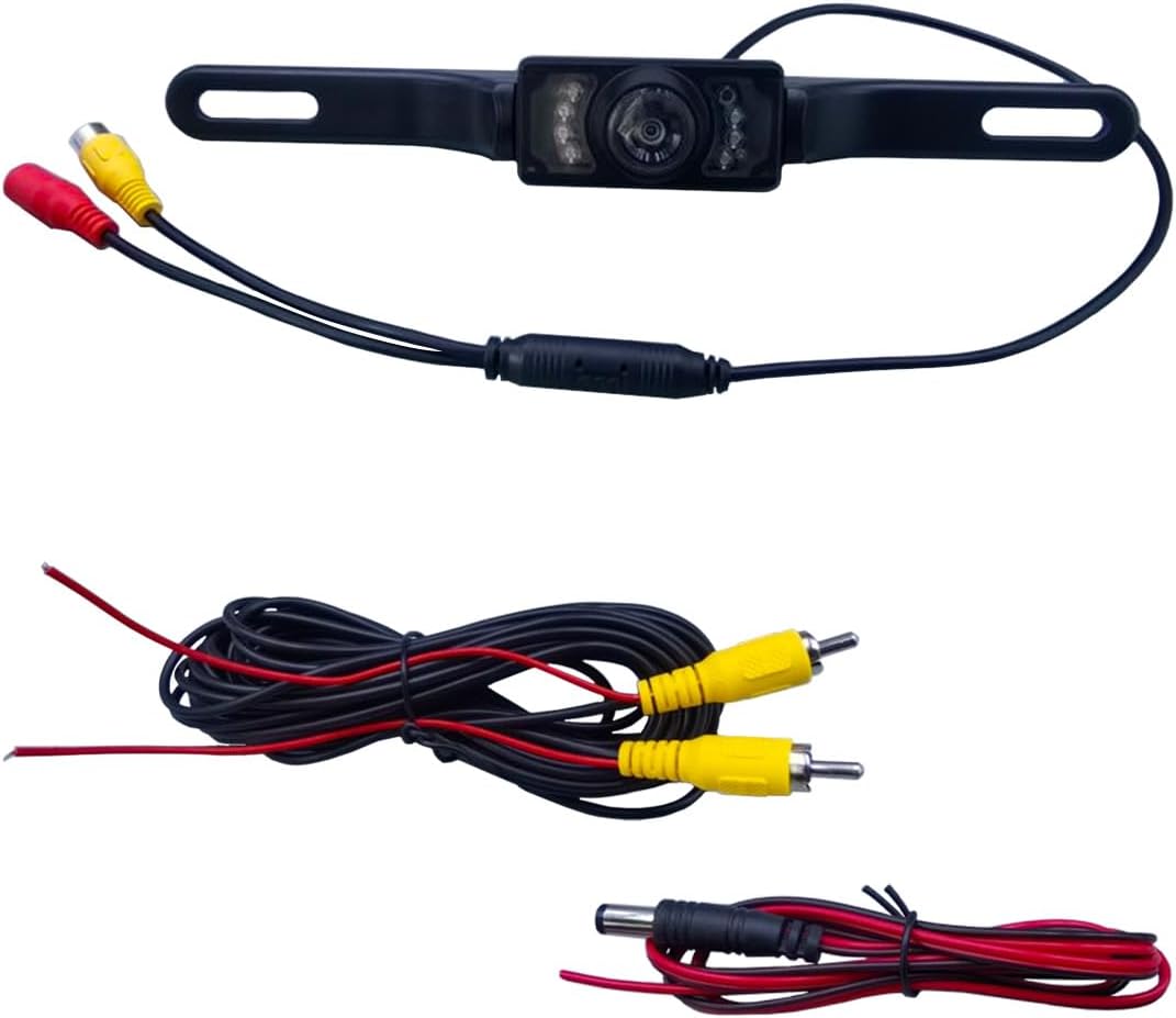 KITUREK 8-Light (LP3-8 Car License Plate Backup Camera, Wide-Angle Night Vision LED Camera, Infrared Vehicle Camera