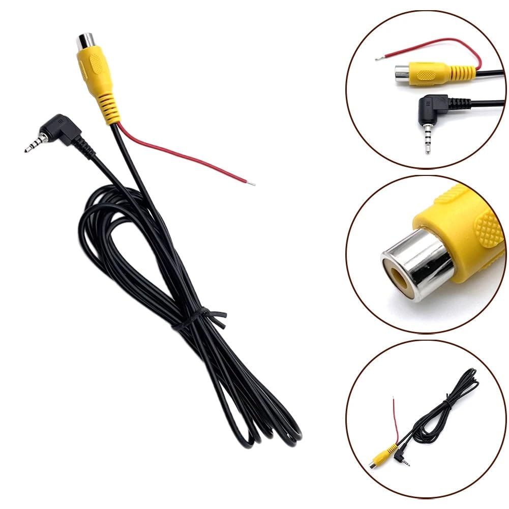 2.5mm YuYue Electronic Aux to RCA Female Cable with Trigger, Car Aux AV-in Jack to RCA Adapter for GPS Tablet Dash Cam