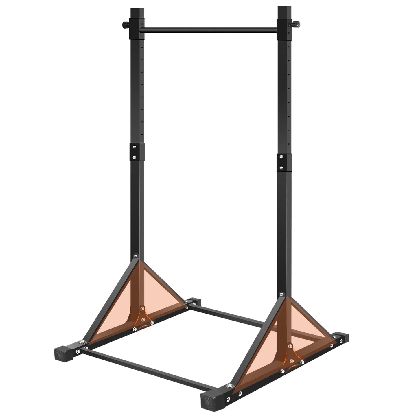 Power Tower Pull Up Bar Station - 440LBS Heavy Duty Home Gym Equipment - Adjustable Height (4.2ft-7ft) Free Standing Chin Up Bar with Zero-Wobble Triangular Base for Strength Training & Calisthenics