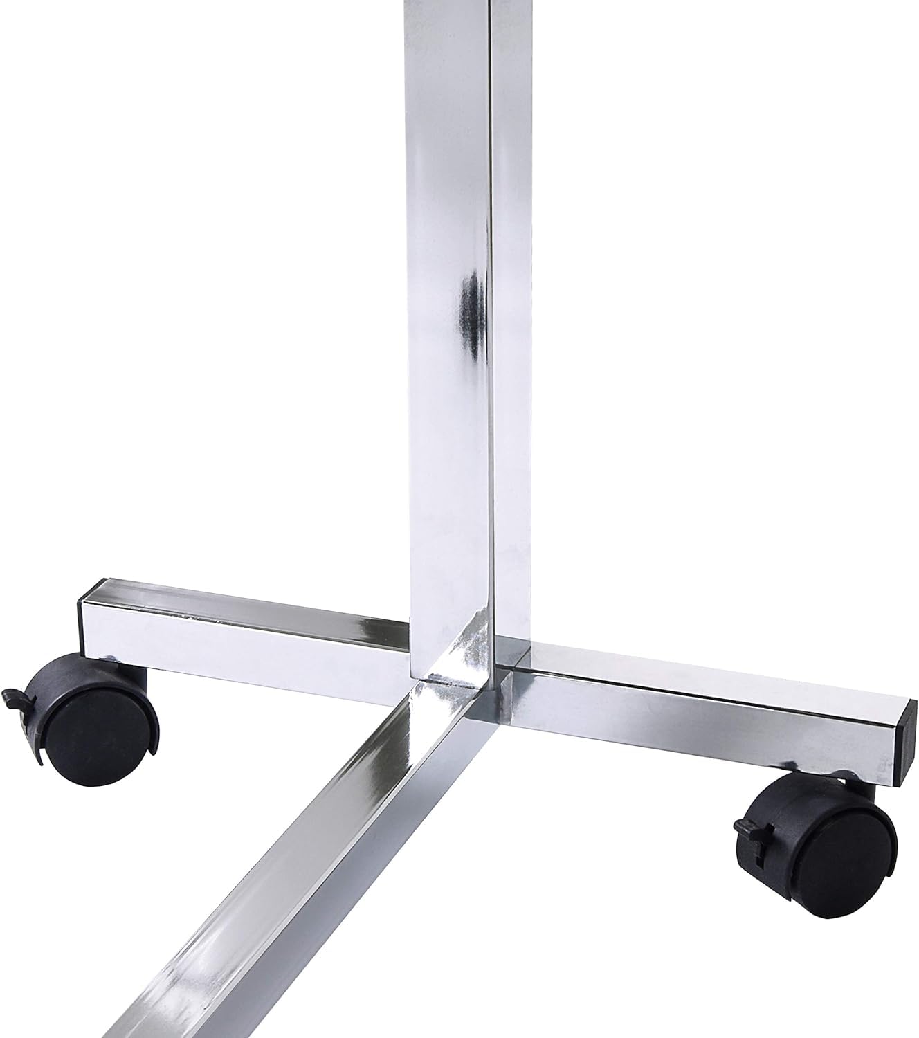 Vaunn Medical Pneumatic Adjustable Tilt Overbed Bedside Table with Wheels for Hospital and Home Use