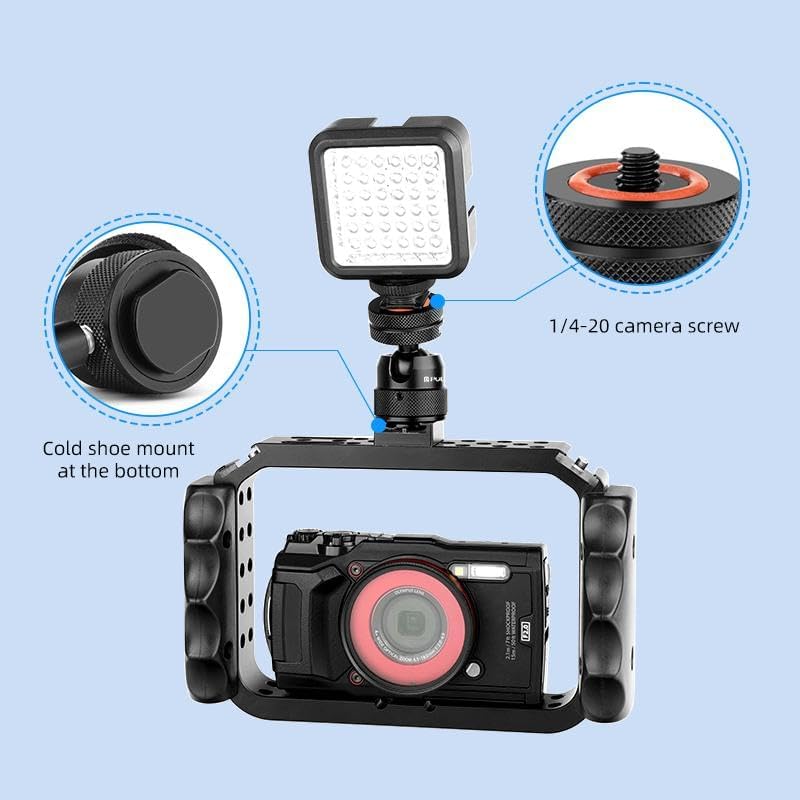 LOPURS 1/4" 360 5.5lb 360 Mini Ball Head, Tripod Head with hot Shoe, Rotatable Ball Heads Camera Mount Adapter, Max