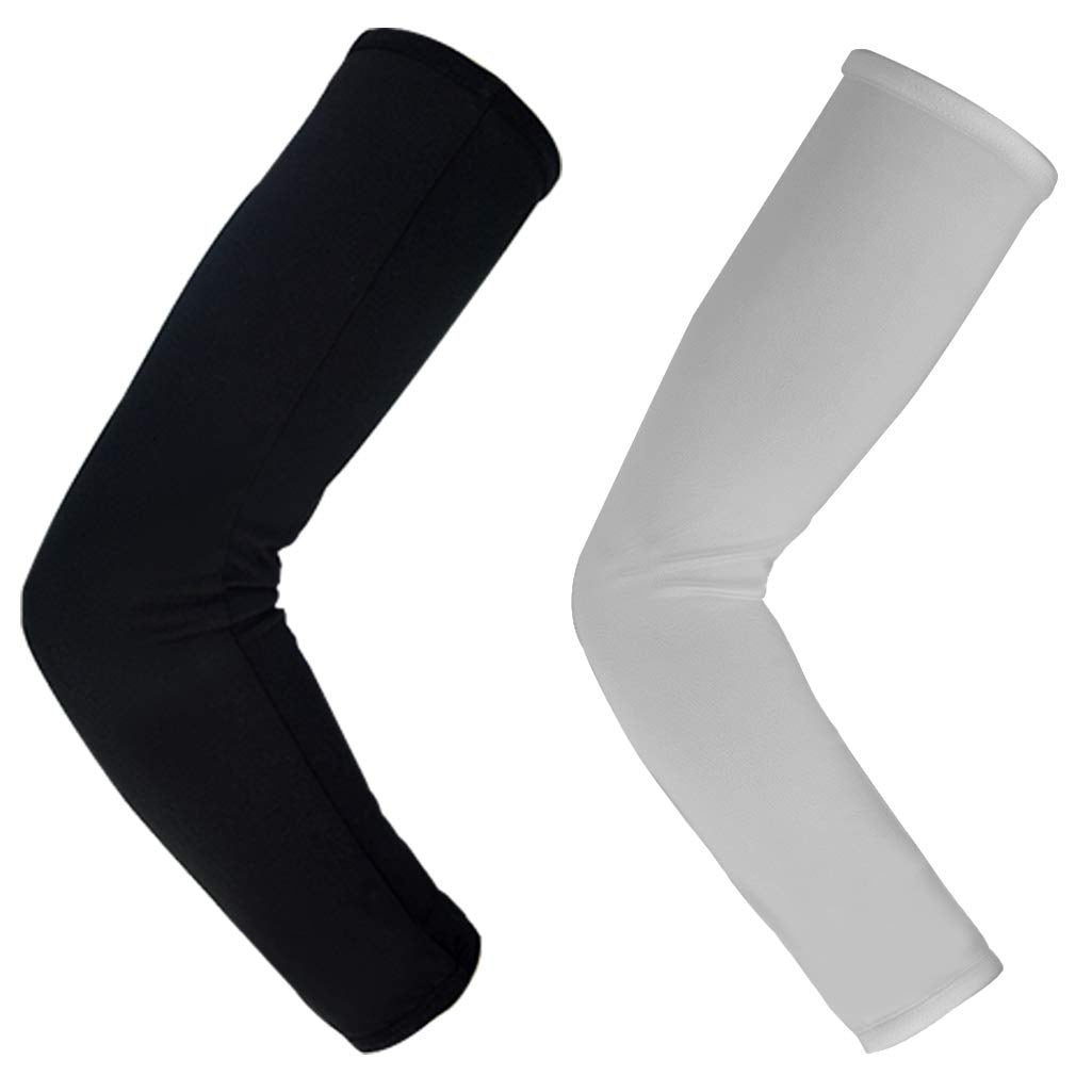 10 Pairs Unisex Arm Sleeves, Arm Sleeves UV Sun Protection Cooling Sleeves for Women Youth Arm Cover Sleeves for Boys Girls Bike Riding Baseball Basketball Running Outdoors Activities, Black and White