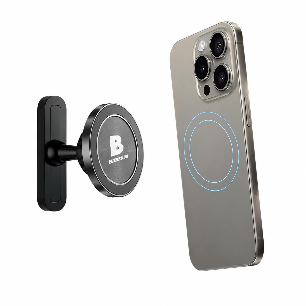 BARENDA Magnetic Phone Holder for Gym with Dual-Sided N52 Super Magnets, Strong Magnetic Phone Mount for All Phones, Attaches to Metal Surfaces, Portable Gym Accessories for Men & Women, Secure Grip