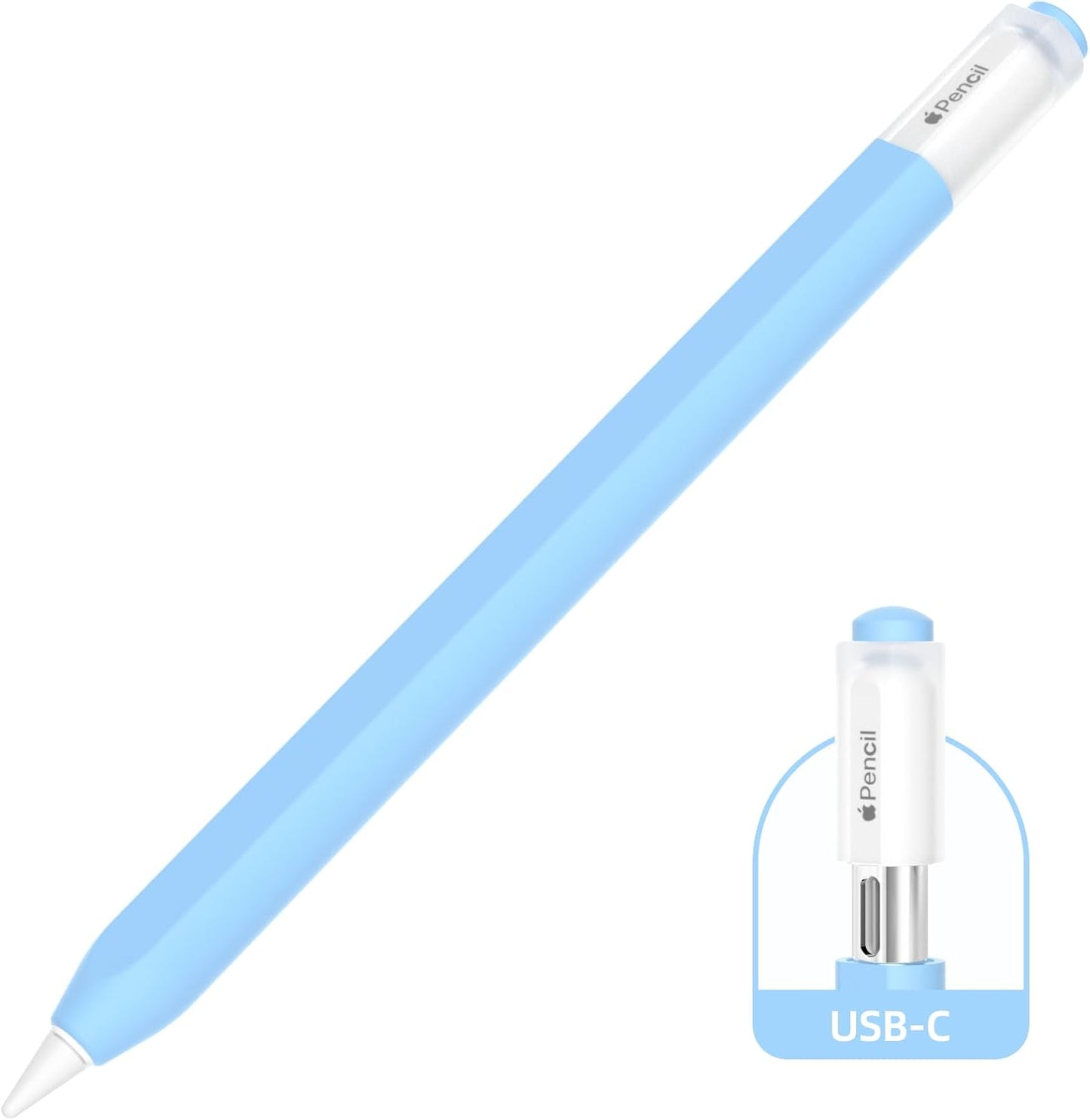 AZF Compatible with Apple Pencil USB C case, Non-Slip Silicone Sleeve Protective Cover for Apple Pencil (USB-C)