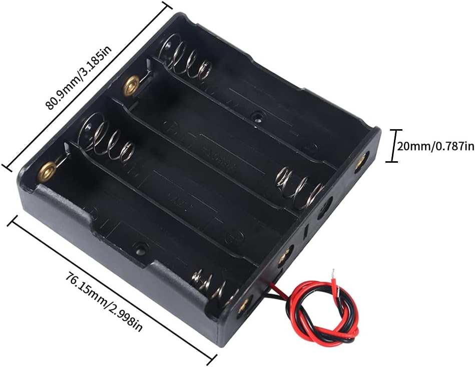 DORHEA 12PCS 18650 18650 3.7V, 1/2/3/4 3.7V 1/2/3/4 18650 Battery Holder Bundle with Wire Battery Holder Case x Series